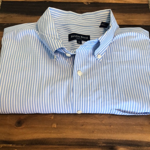 Austin Reed Shirts Austin Reed Button Dress Shirt Blue White Stripe Poshmark